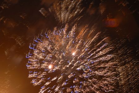 Beautiful fireworks on black sky. Colorful fireworks. Great for Independence Day, New Years Eve or any other celebration.の写真素材