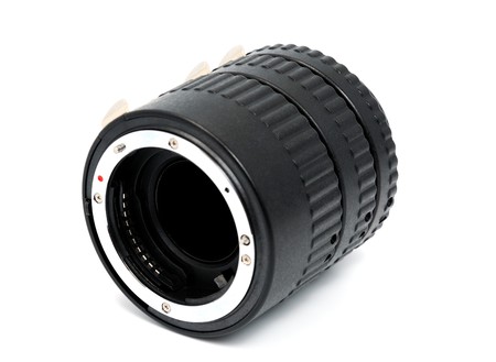 Ring Macro Extension Tube on  white backgroundの写真素材