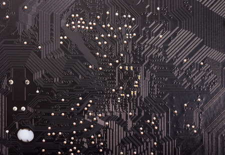 Close up shot of the backside computer mainboard