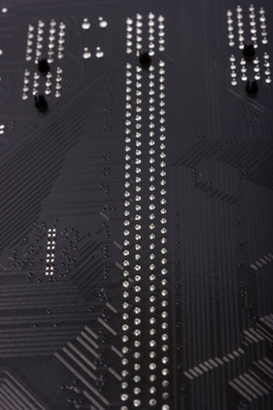 Close up shot of the backside computer mainboard