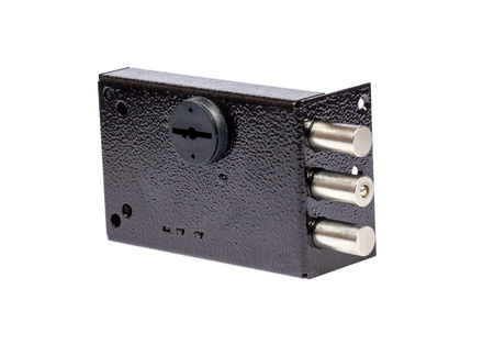 Security door lock isolated on white backgroundの写真素材