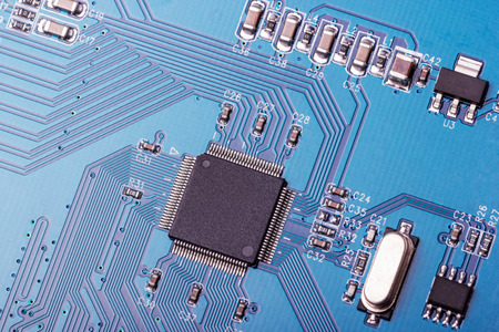 Electronic collection - fragment a computer circuit board with radioelements