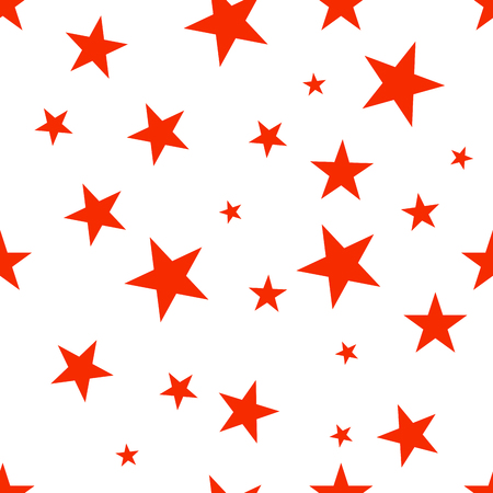 Seamless background with red stars. Vector pattern.のイラスト素材