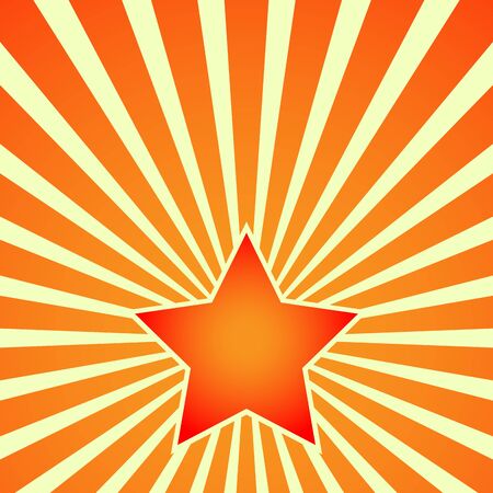 Victory Day. Red Star on the background of the rays. Postcard, placard, poster - vector illustration.のイラスト素材