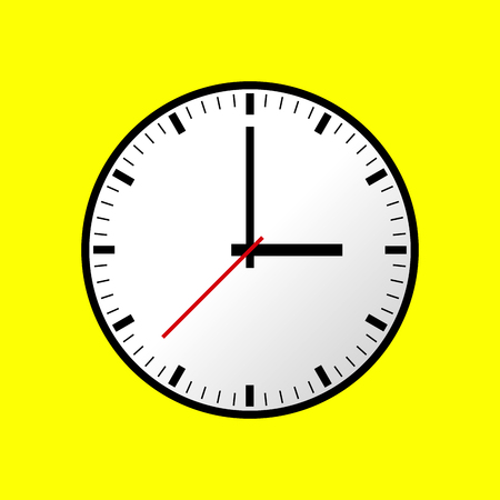 Clock icon, Vector illustration, flat design. Easy to use and edit. EPS10. Yellow background.のイラスト素材