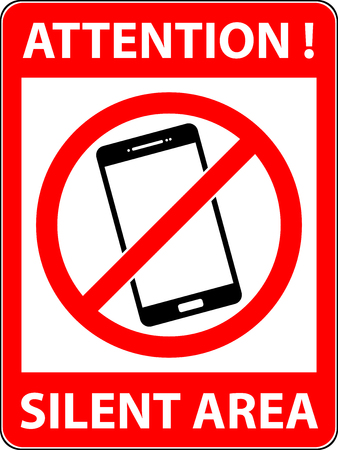 No phone, telephone, cellphone and smartphone prohibited symbol. Sign indicating the prohibition or rule. Warning and forbidden. Flat design. Vector illustration. Easy to use and edit.のイラスト素材