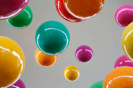 Abstract Colorful 3d ball for idea texture on wall