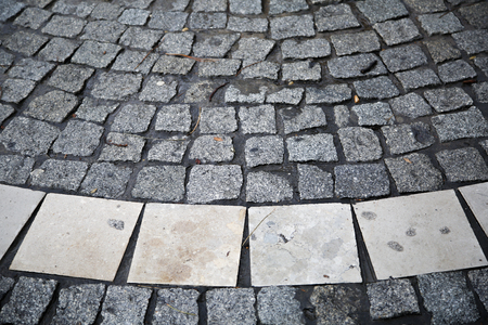 Figured Pavement semicircle Seamless Tileable Texture outsideの写真素材