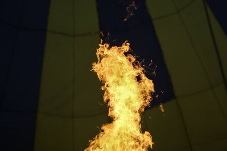 Fire flame inside of an air balloon.