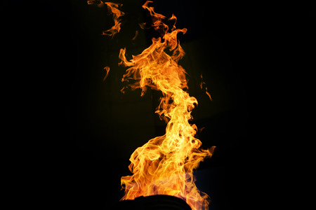 Lighting up gas fire inside of air balloon. Blast-off moment.の写真素材