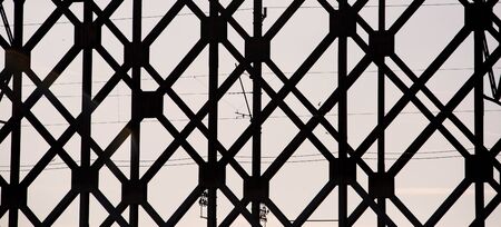 Bridge silhouette texture. Geometrical shape shadows.の写真素材