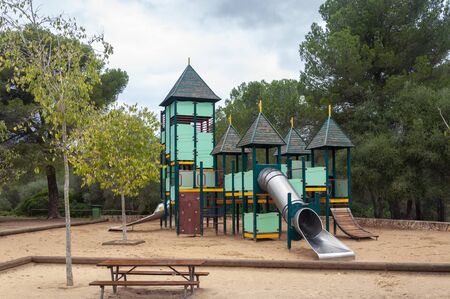 Playground in the middle of an abandoned forest, spainの写真素材