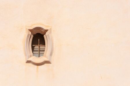 Antique window with moulding on a smooth facade. Graphic resourceの写真素材