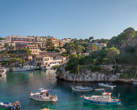 Port of Cala Figuera with typical Majorcan noats moored. Mallorca island, Mediterranean Sea, Spainのeditorial素材