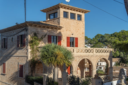 Cala Figuera, Spain; december 06 2021: General view of a luxurious house in the touristic Mallorcan...