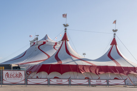 Palma de Mallorca, Spain; December 12 2021: Alegria Circus facilities in the outskirts of the city of Palma de Mallorca, on a sunny dayのeditorial素材