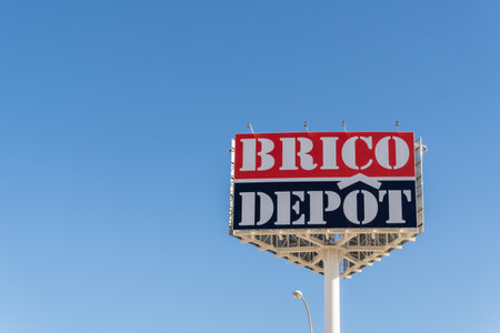 Palma de Mallorca, Spain; December 27 2021: Main entrance of the multinational company, Brico Depot, in the city of Palma de Mallorcaのeditorial素材