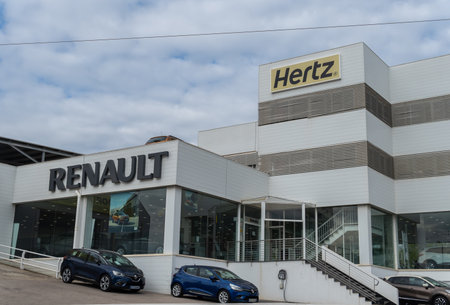 Manacor, Spain; january 20 2022: Renault car dealership in the Majorcan town of Manacor, Spainのeditorial素材