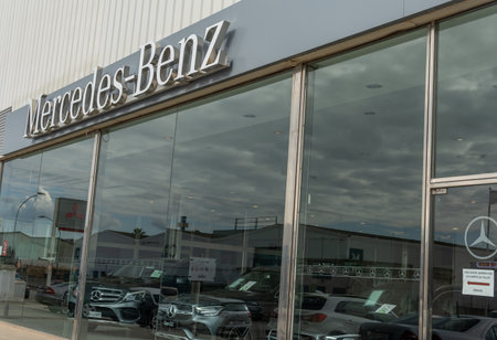 Manacor, Spain; january 20 2022: Mercedes-Benz car dealership in the Majorcan town of Manacor, Spainのeditorial素材