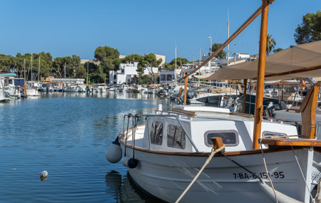 Portopetro, Spain; june 25 2022: General view of the royal yacht club of Portopetro at sunset on a sunny summer day. Island of Majorca, Spainのeditorial素材