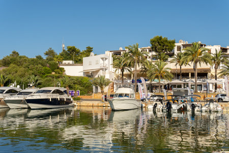Cala dÂ´Or, Spain; june 25 2022: General view of the yacht club marina of Cala d'Or at sunset on a sunny summer day. Island of Majorca, Spainのeditorial素材