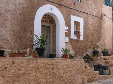 Felanitx, Spain; december 30 2022: Typical architecture of the Majorcan town of Felanitx at sunrise. Island of Majorca, Spainのeditorial素材