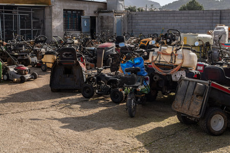 Felanitx, Spain; december 30 2022: Bazaar selling hand agricultural mechanical articles in the...
