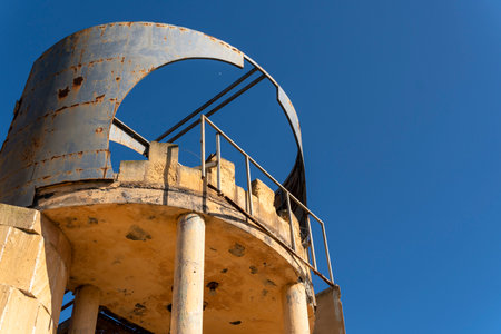 S'Illot, Spain; February 17 2023: Former Rico Rico restaurant, in a state of abandonment and ruin. Island of Majorca, Spainのeditorial素材