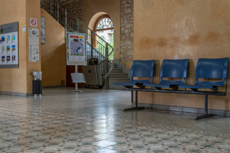 Manacor, Spain; May 13 2023: Train station in the Majorcan town of Manacor, Spain