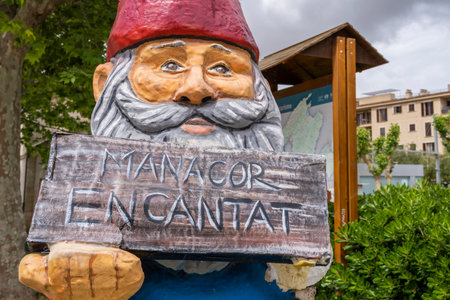 Manacor, Spain; May 13 2023: Manacor Encantat urban festival with large sculptures in the street of characters from folk tales or Rondalles. Manacor, Majorca island, Spainのeditorial素材