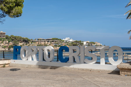 Porto Cristo, Spain; July 01 2023: General view of the promenade of the tourist town of Porto Cristo in summer. Island of Majorca, Spainのeditorial素材