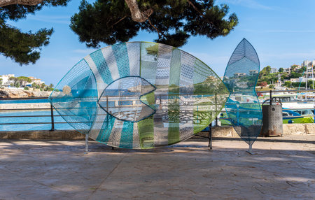 Porto Cristo, Spain; July 01 2023: General view of the promenade of the tourist town of Porto Cristo in summer. Island of Majorca, Spainのeditorial素材