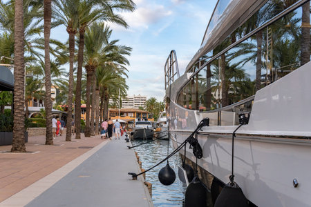Palma de Mallorca, Spain; september 01 2023: General view of the marina in the tourist resort of Puerto Portals, island of Mallorca, Spainのeditorial素材