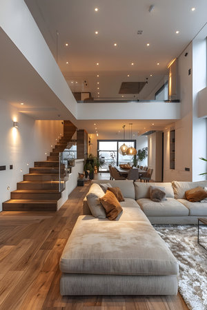 Interior of a luxurious and modern house, very comfortableの素材