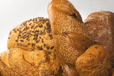 Food nackground. Fresh white bread of different sorts