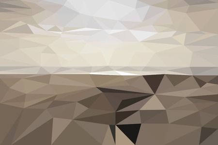 The salt lake landscape illustration pictured in low poly styleのイラスト素材