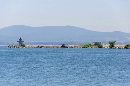 Sozopol, Bulgaria - 22 Juny 2016 : Breakwater in the Sozopol's portのeditorial素材