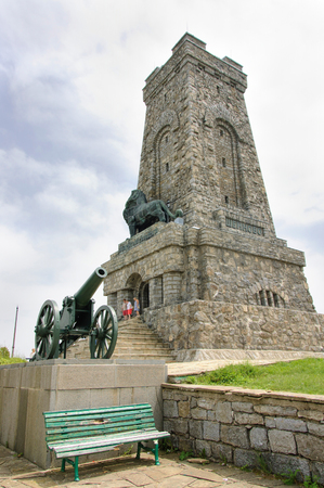 Shipka, Bulgaria - 19 Juny 2016 : Shipka Monument - the most famous monument in Bulgaria, dedicated  to Russian and Bulgarian warriors who fighted for liberation of Bulgaria against Ottoman troops in XIX centuryのeditorial素材