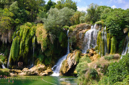 Kravice, Bosnia and Herzegovina - 13 July 2017 : Waterfall Kravice at sunny summer dayのeditorial素材