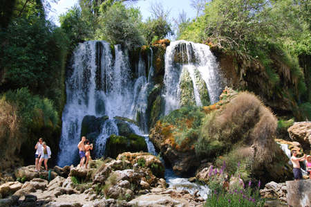 Kravice, Bosnia and Herzegovina - 13 July 2017 : Waterfall Kravice at sunny summer dayのeditorial素材