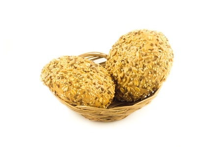 buns isolated on white backgroundの写真素材