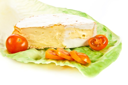 cheese brie isolated on white background. camambertの写真素材