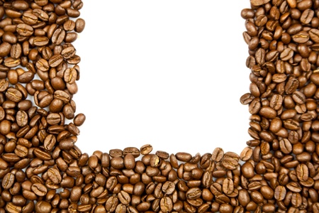 beans of coffee isolated on white backgroundの写真素材