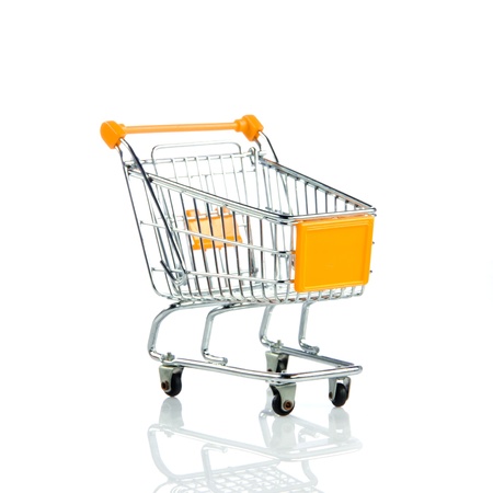 shopping trollly isolated on white backgroundの写真素材