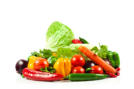 vegetable on isolated white  backgroundの写真素材