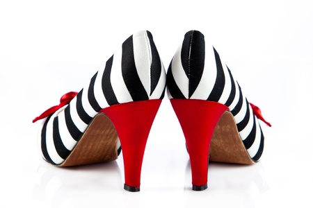 high heel woman shoes on white backgroundの写真素材