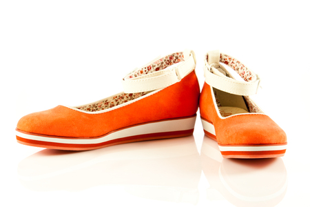 girl shoes isolated on white backgroundの写真素材