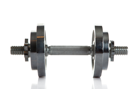dumbbell isolated on white backgroundの写真素材