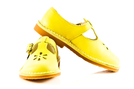 Girl shoes footwear isolated on white の写真素材