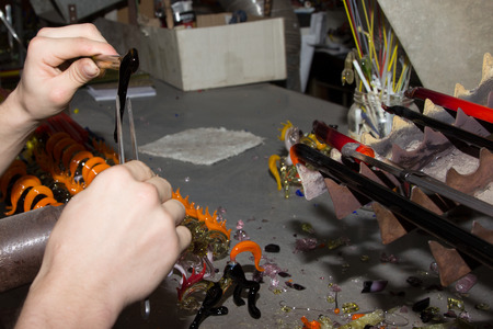 handmade glass figureの写真素材